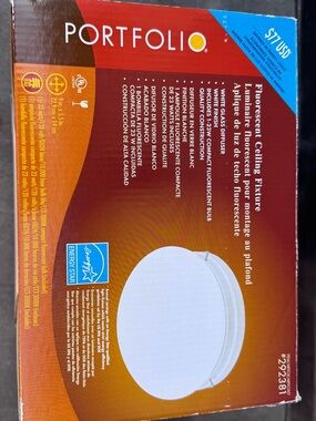 Portfolio Fluorescent Ceiling Fixture - White